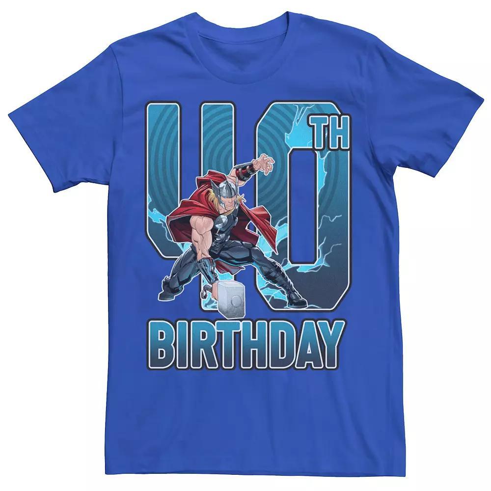 Men's Marvel Thor Hammer 40th Birthday Graphic Tee, Size: Large, Royal Product Image