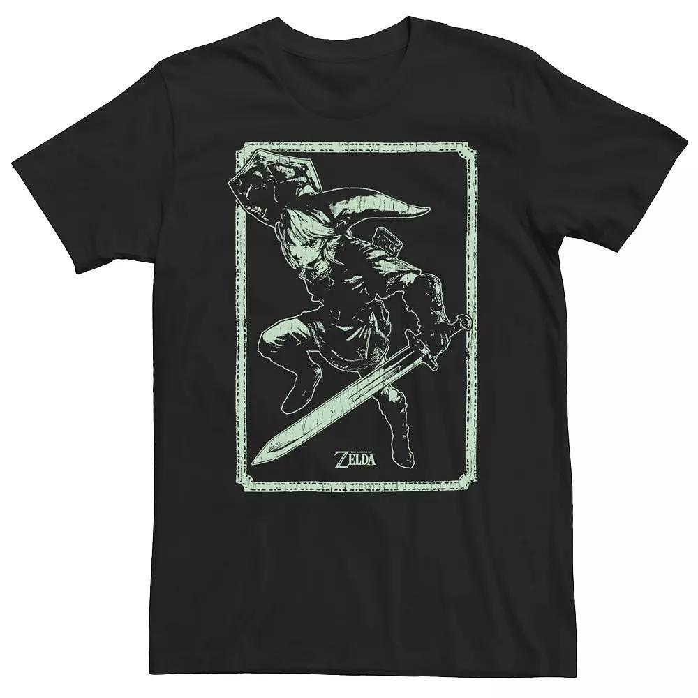 Big & Tall Zelda Link Framed Portrait Tee, Men's, Size: 3XL, Black Product Image