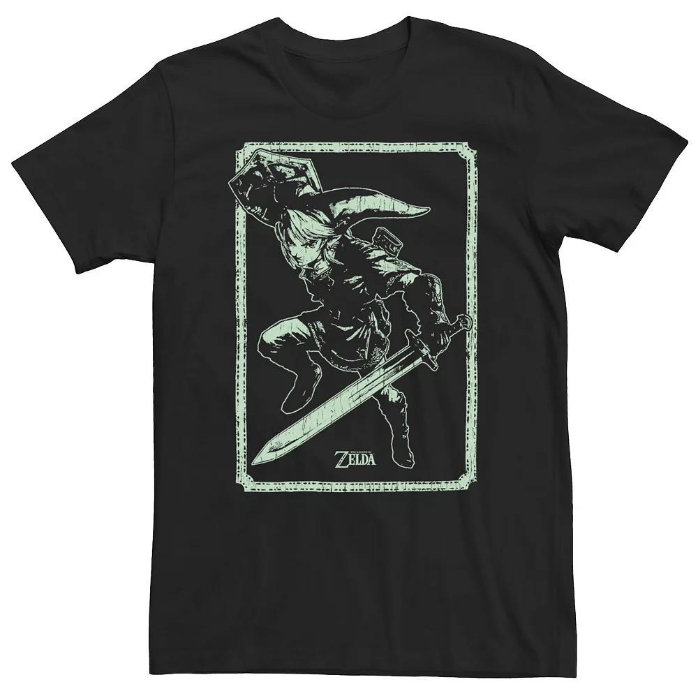 Big & Tall Zelda Link Framed Portrait Tee, Men's, Size: 3XL, Black Product Image