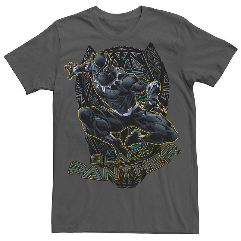 Men's Marvel Black Panther Geometric Pattern Logo Jump Tee, Size: XL, Grey Product Image