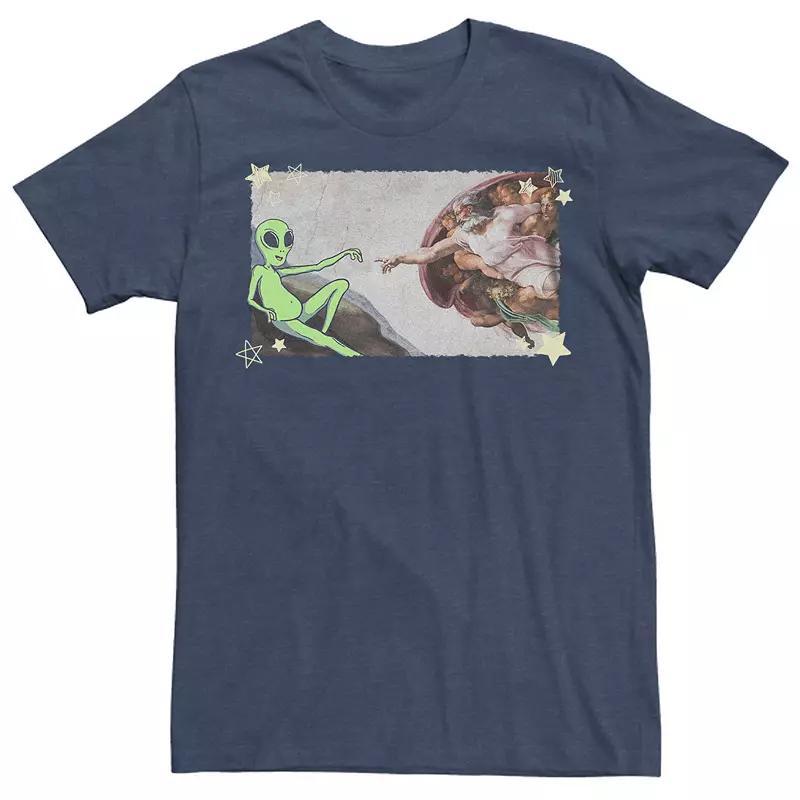 Men's The Creation Of Aliens Mural Tee, Size: XXL, Navy Grey Product Image