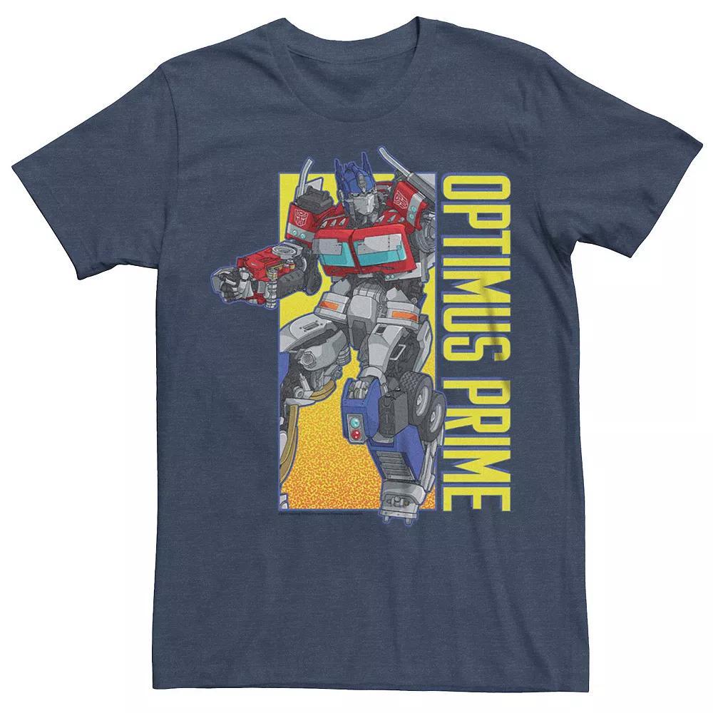 Big & Tall Transformers Rise of the Beasts Optimus Prime Box Graphic Tee, Men's, Size: Large Tall, Navy Grey Product Image