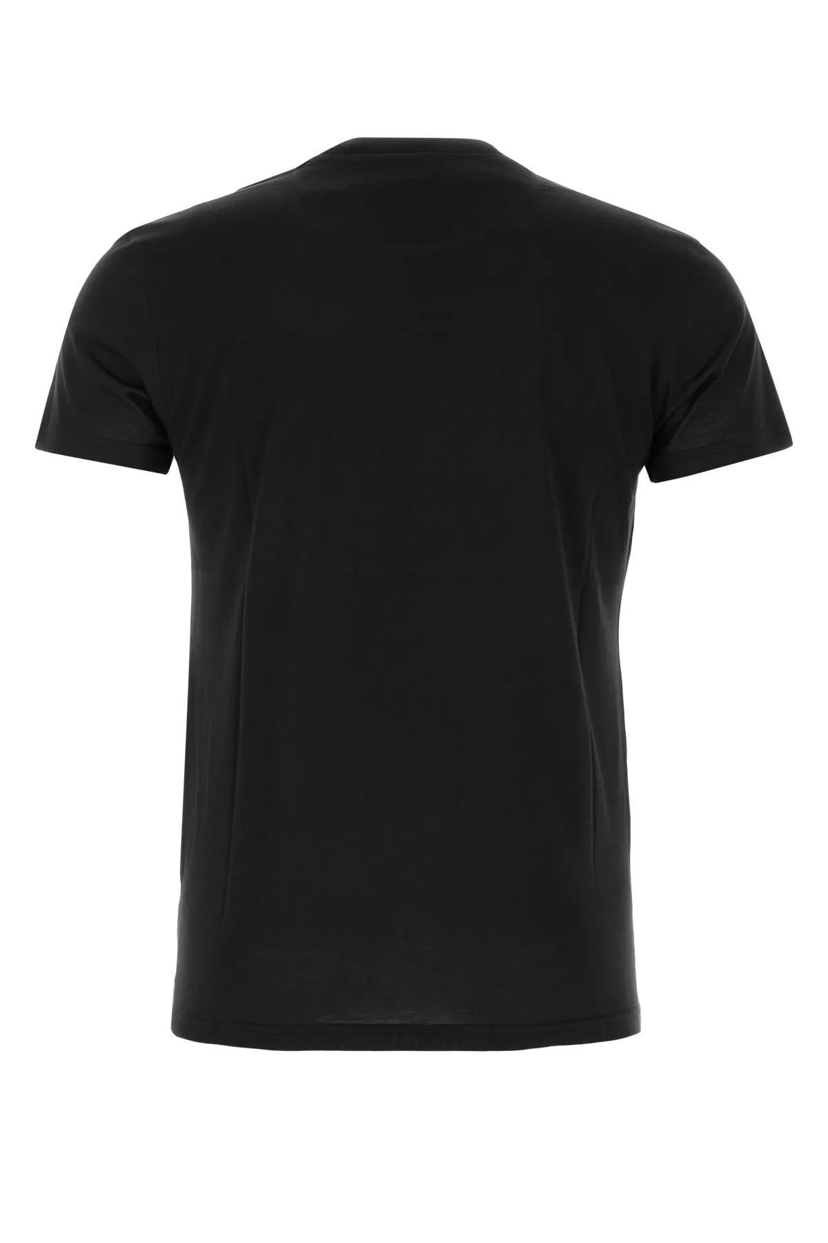 PT TORINO Silk Blend Crew Neck T-shirt In Blau Product Image