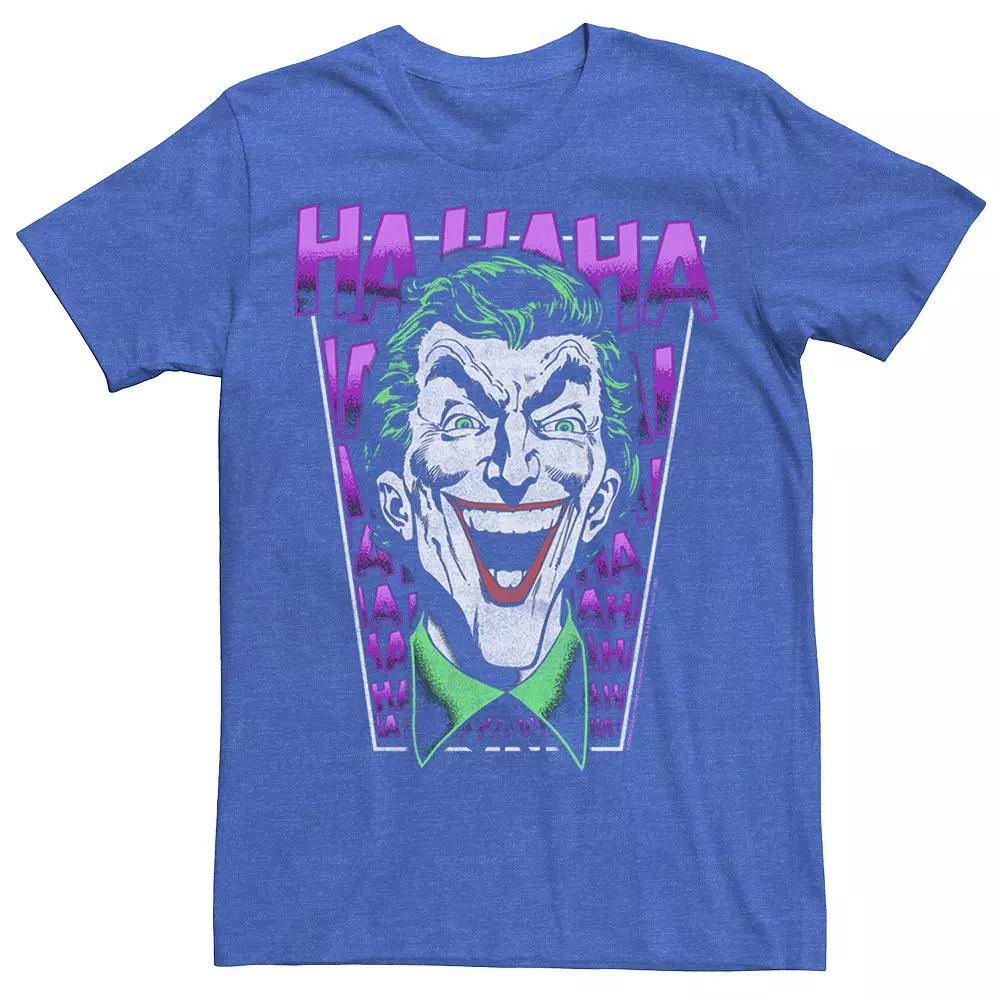 Men's DC Comics The Joker HAHAHA Big Face Tee, Size: XL, Royal Grey Product Image