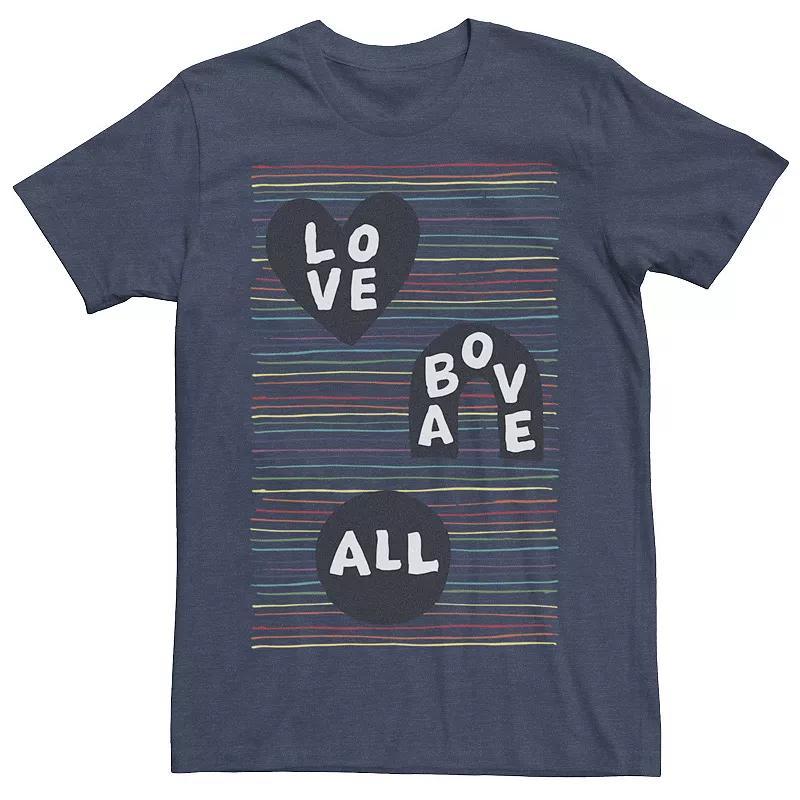Men's Loveaboveall Text Tee, Size: XS, Navy Grey Product Image