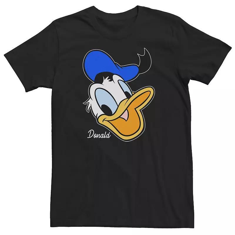 Big & Tall Disney Donald Duck Smiling Face Portrait Tee, Men's, Size: XXL Tall, Black Product Image