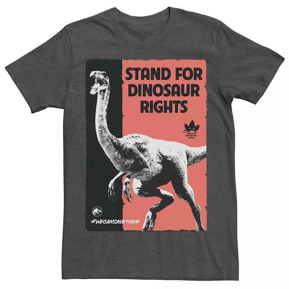 Mens Jurassic World Stand For Dinosaurs Poster Tee Athletic Grey Product Image