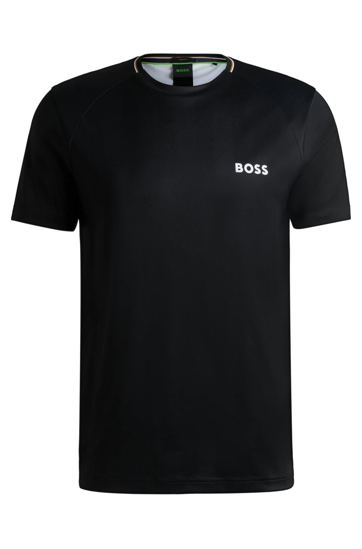 Slim-fit T-shirt with popcorn stripe fabric Product Image