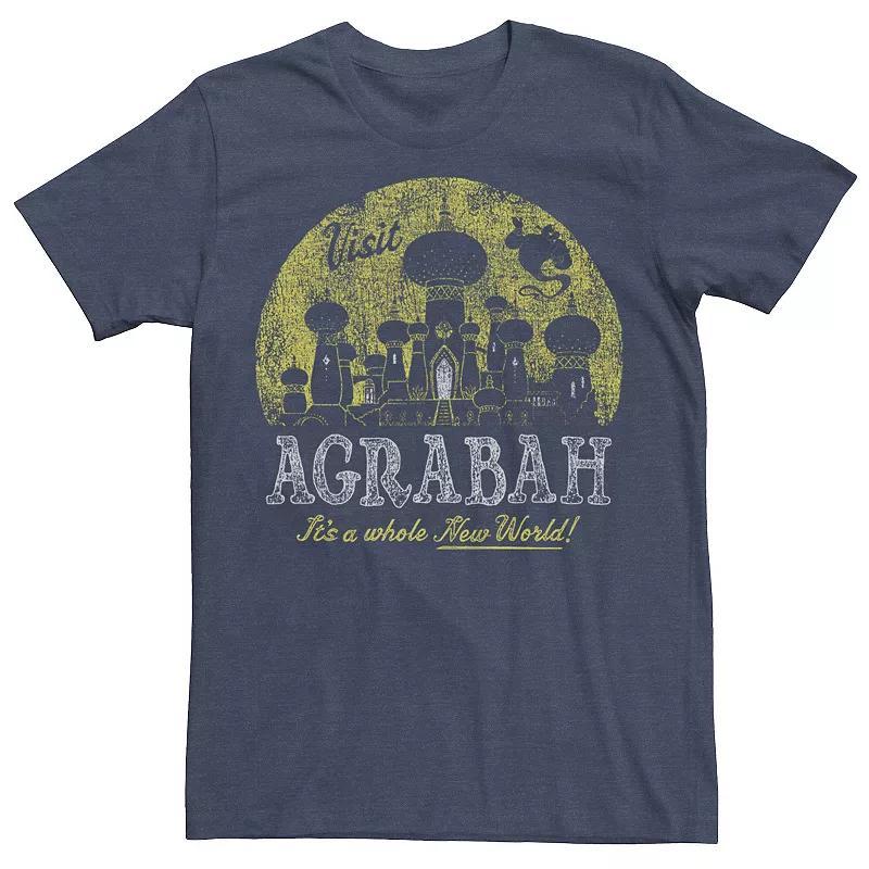 Men's Disney's Aladdin Genie Visit Agrabah Palace Vintage Tee, Size: Large, Navy Grey Product Image