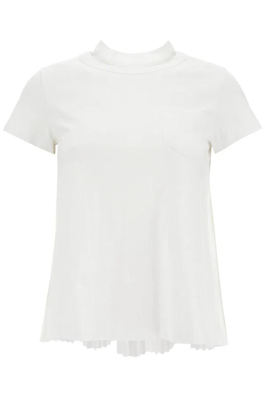 SACAI Round-neck Short-sleeve T-shirt In White Product Image