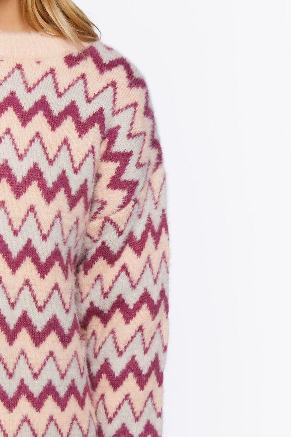 Fuzzy Chevron Print Sweater | Forever 21 Product Image