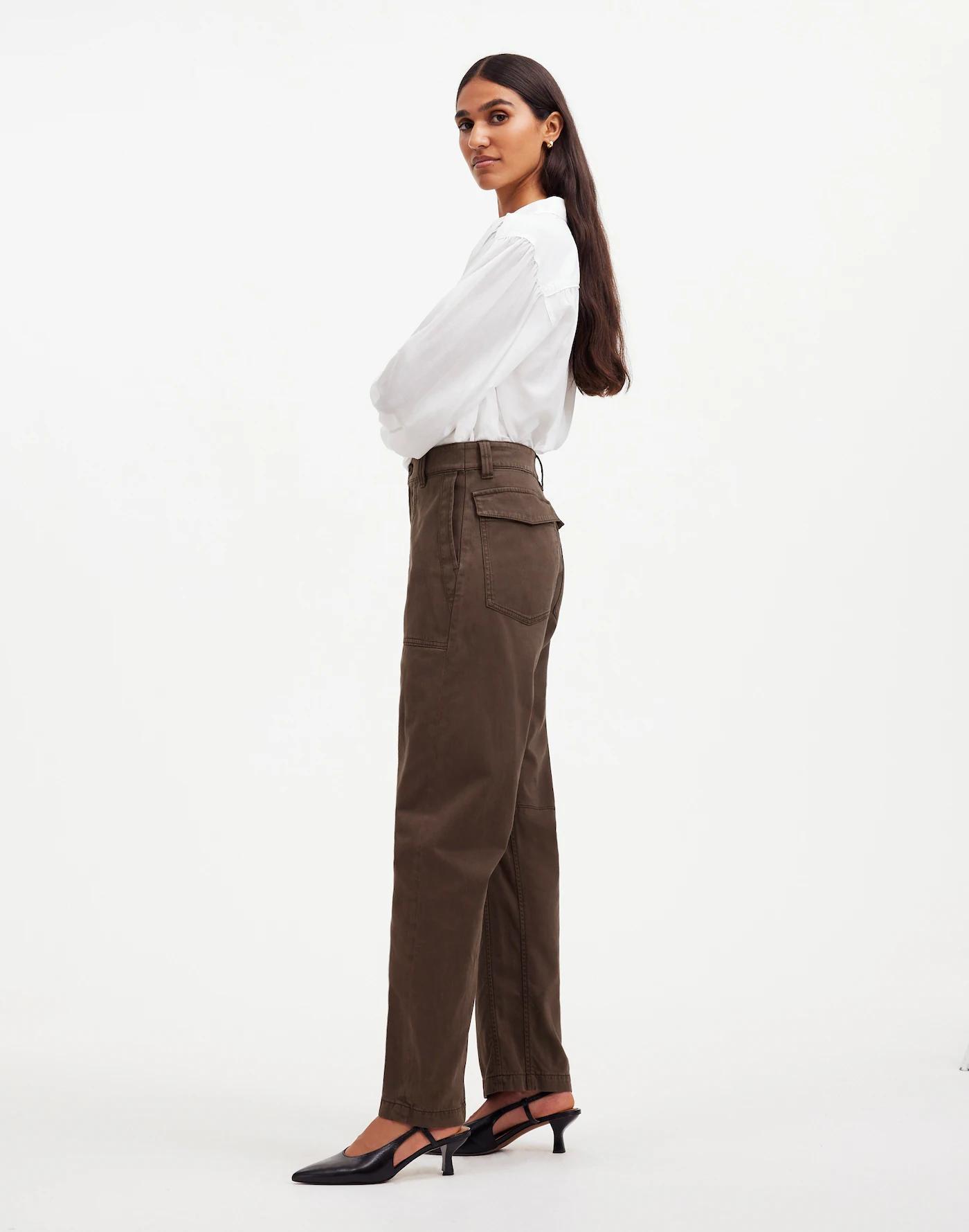 Darted Barrel-Leg Pants Product Image