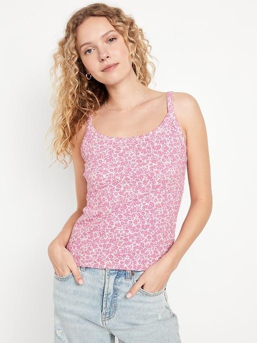 Fitted Rib-Knit Tank Top Product Image