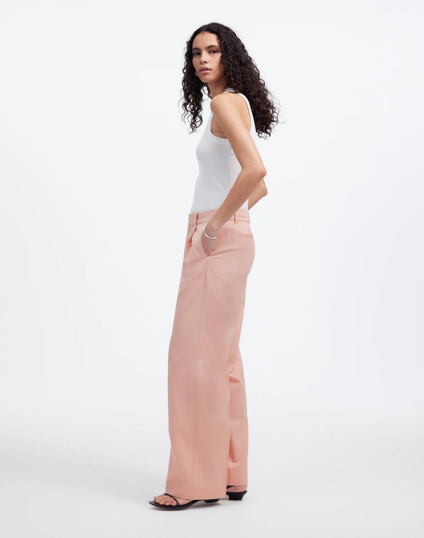 Tall Slouchy Straight Pants in Drapey Twill Product Image
