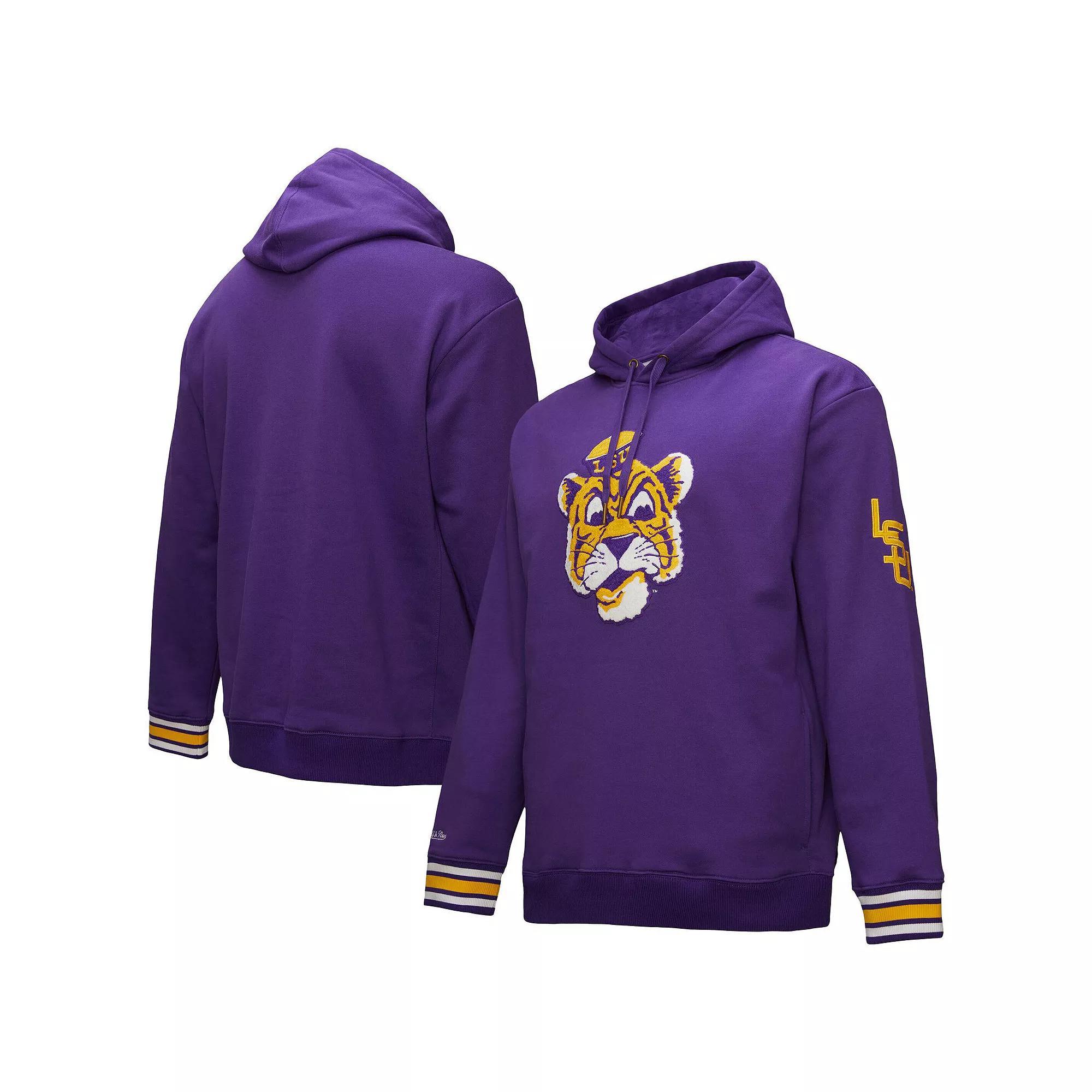 Men's Mitchell & Ness Purple LSU Tigers Chainstich Fleece Pullover Hoodie, Size: 2XL Product Image