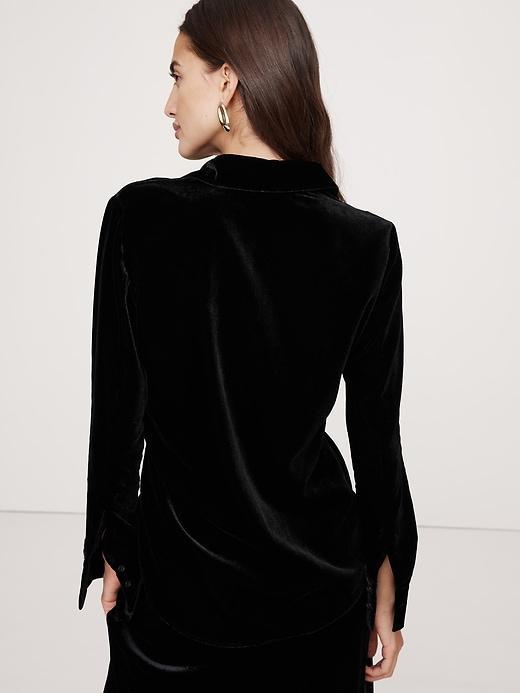 Velvet Asymmetrical Shirt Product Image