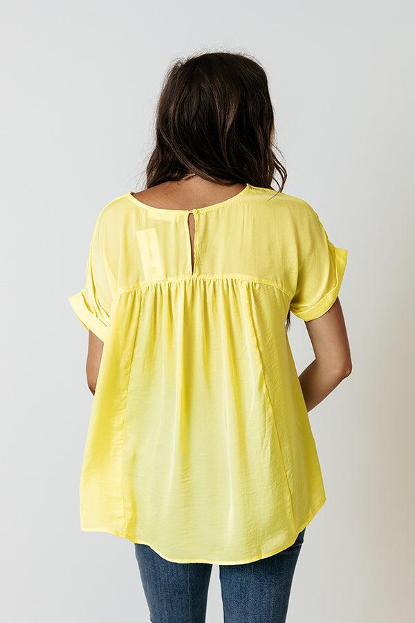 Look To You Satin Babydoll Top In Yellow Product Image