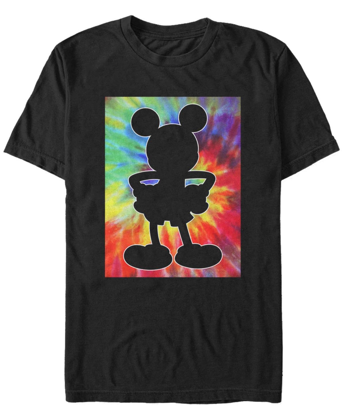 Disney's Mickey Mouse Men's Tie-Dye Silhouette Tee, Size: Medium, Black Product Image