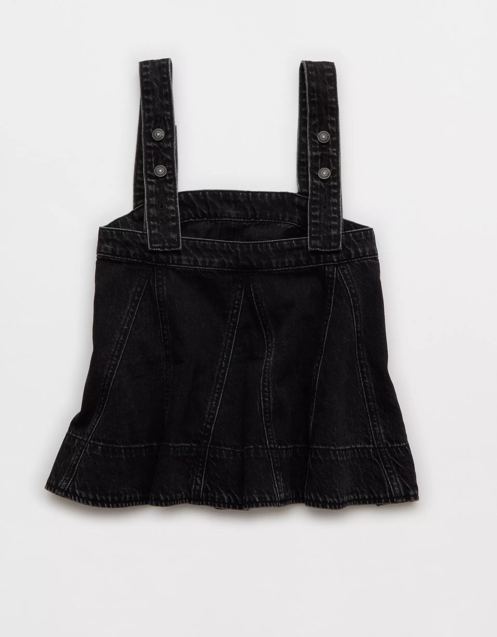 AE Square Neck Pieced Denim Tank Top Product Image