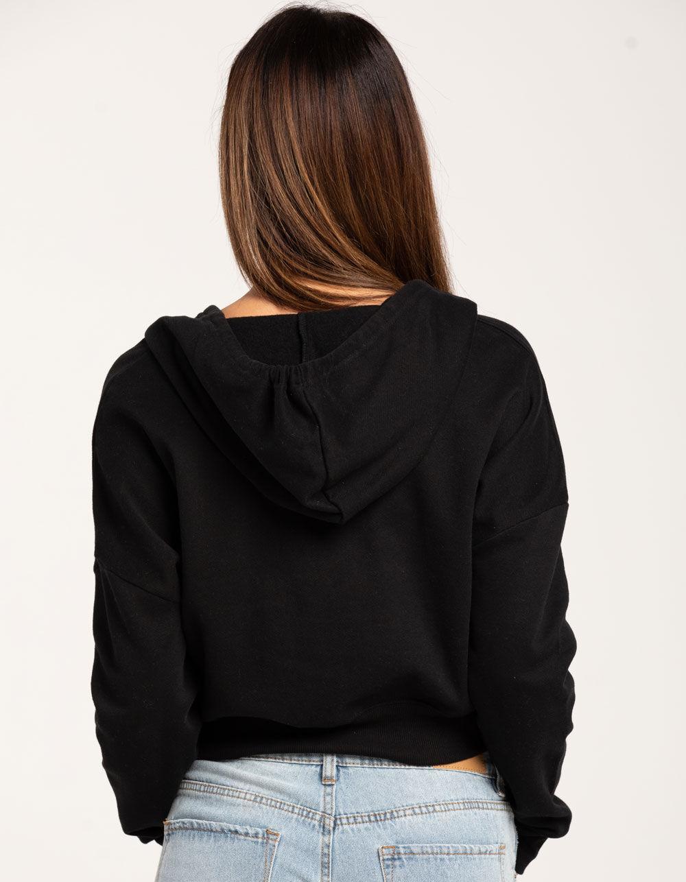 TILLYS Cropped Zip-Up Womens Hoodie - HEATHER GRAY Product Image