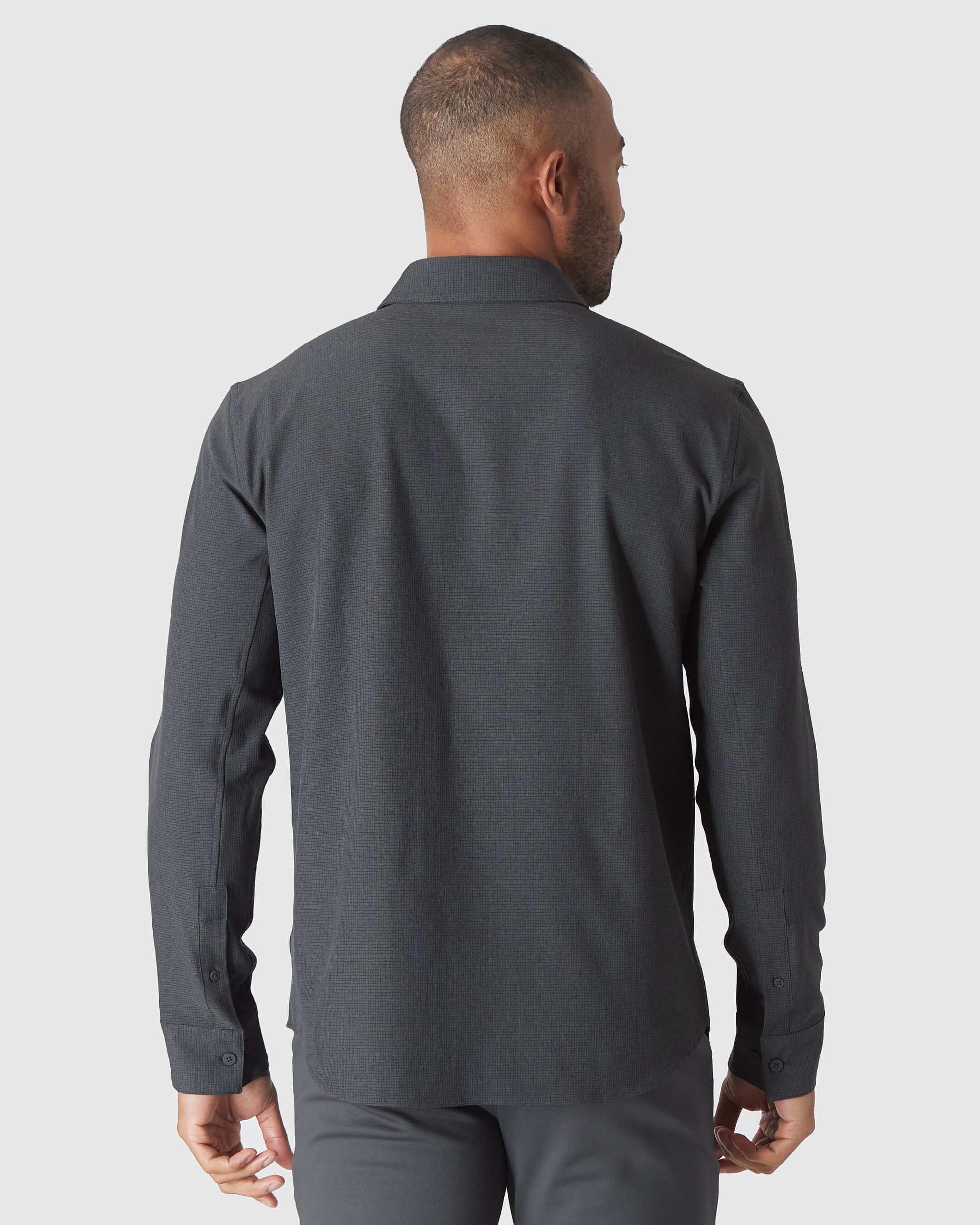 Charcoal Heather Gray Long Sleeve Ripstop Commuter Shirt Product Image