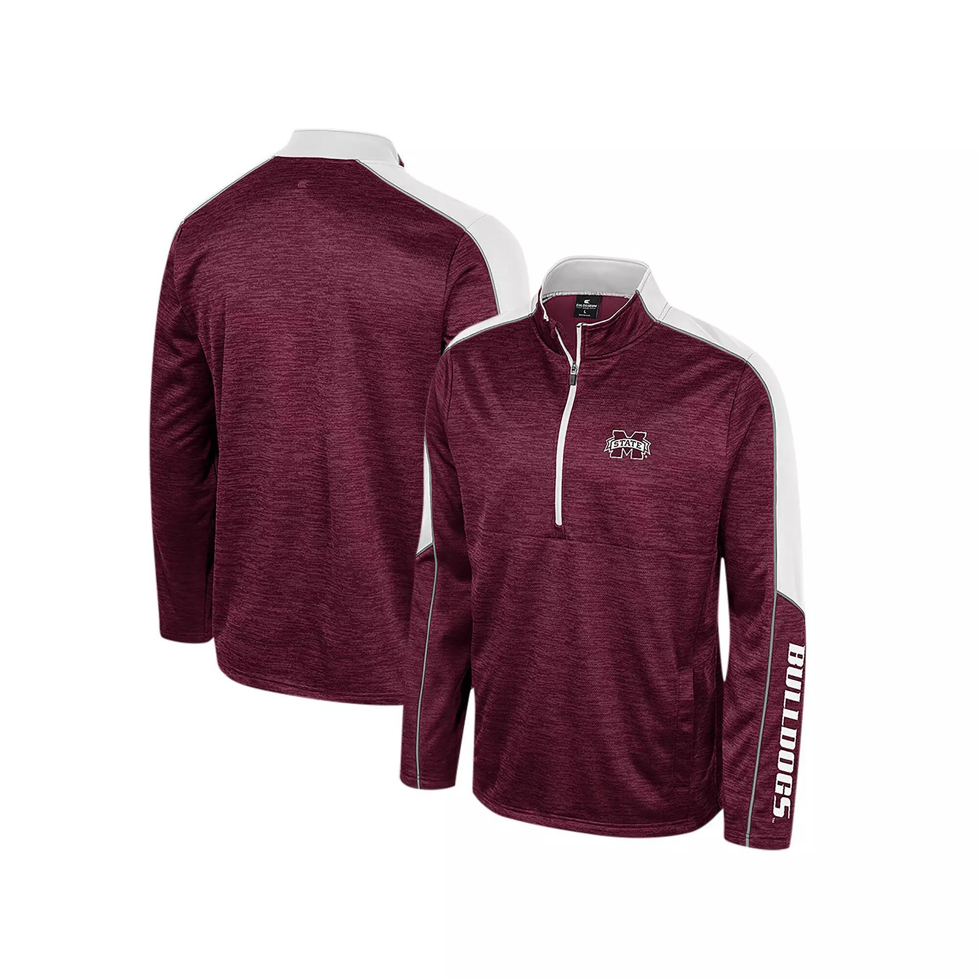 Men's Colosseum Crimson Alabama Crimson Tide Marled Half-Zip Jacket, Size: Small, Red Product Image