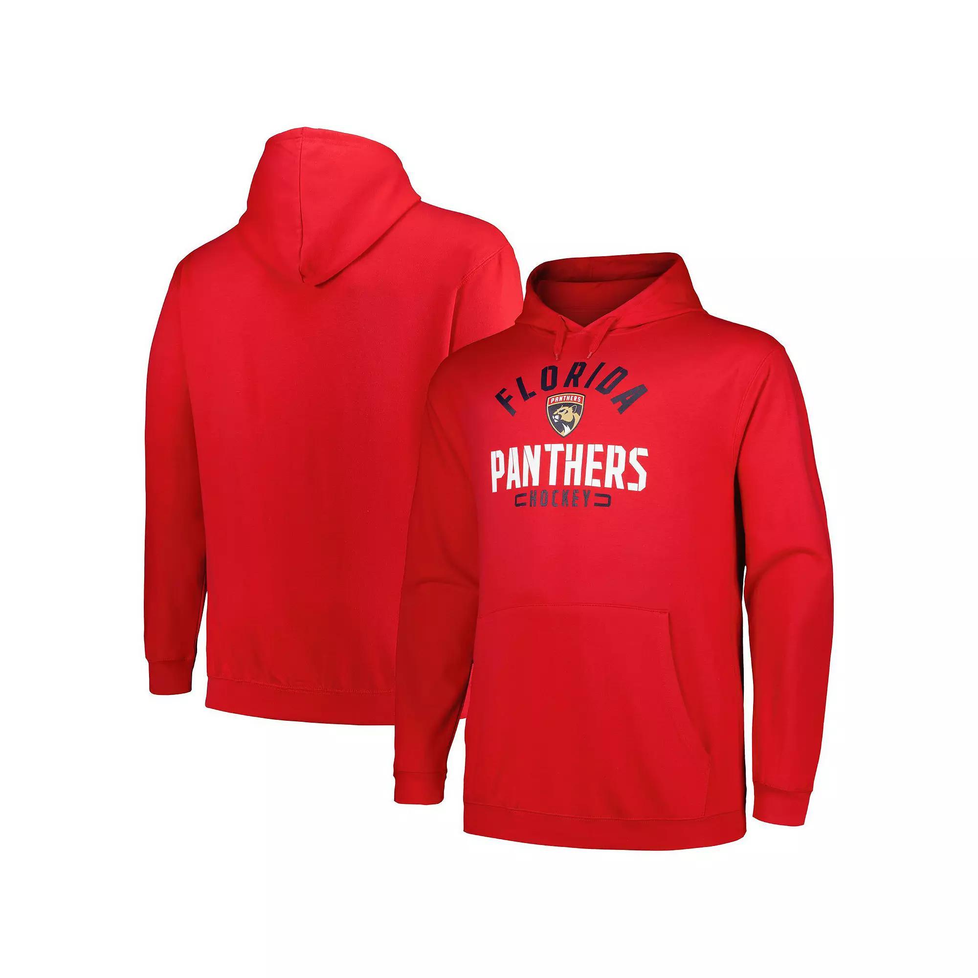 Men's Profile Red Florida Panthers Big & Tall Arch Over Logo Pullover Hoodie, Size: 3XLT, Pnt Red Product Image
