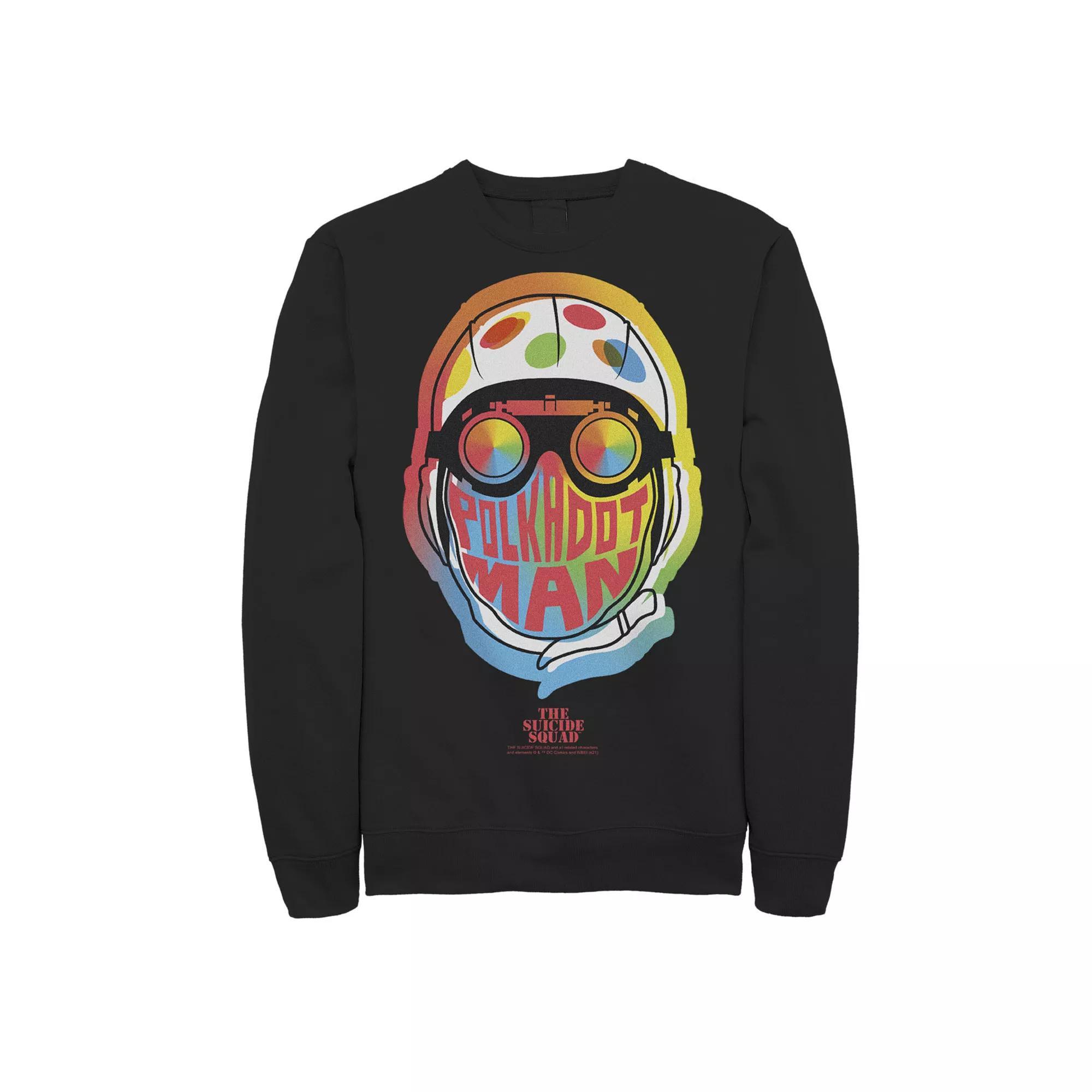Men's The Suicide Squad Polkadot Man Retro Logo Sweatshirt, Size: Small, Black Product Image