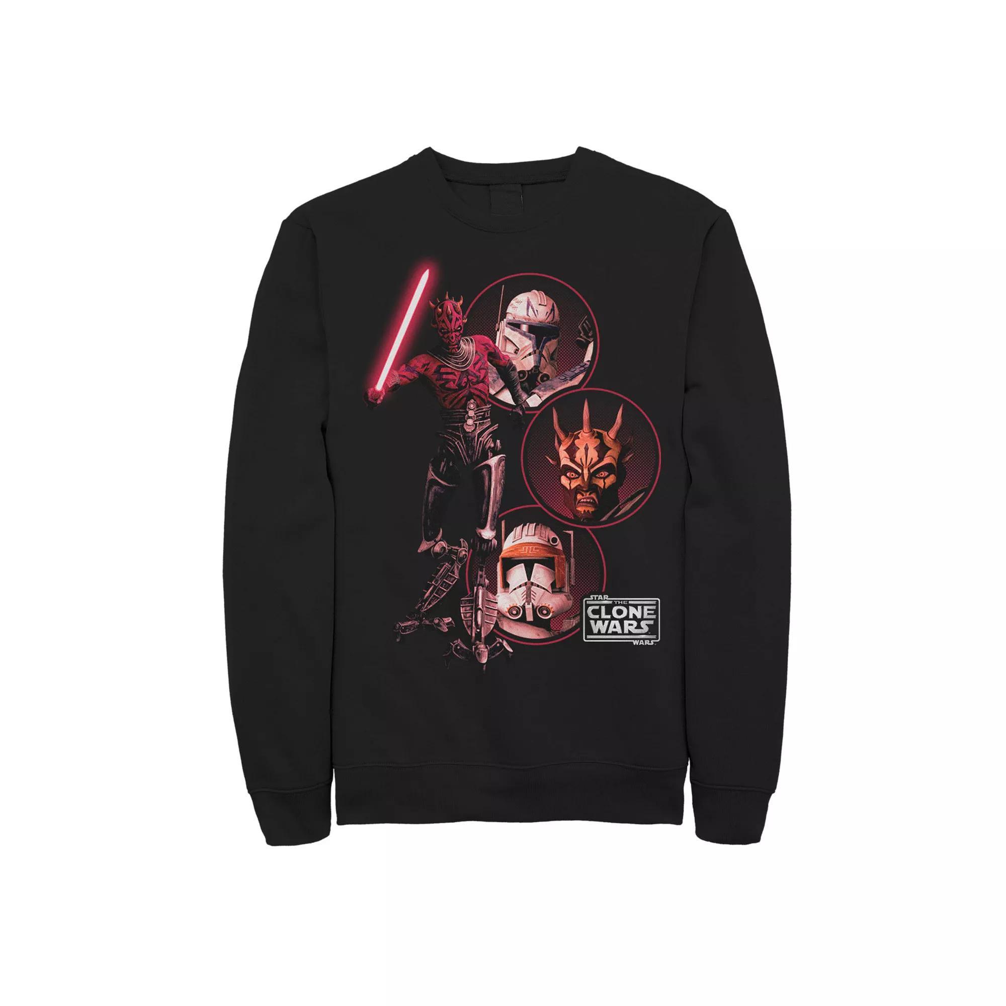 Men's Star Wars: Clone Wars Dark Side Group Shot Sweatshirt, Size: Small, Black Product Image