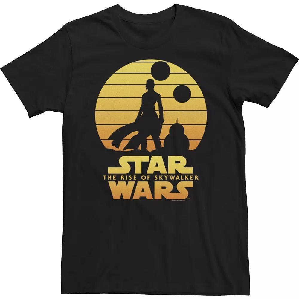 Men's Star Wars: The Rise Of Skywalker Rey & BB-8 Silhouette Tee, Size: Medium, Black Product Image