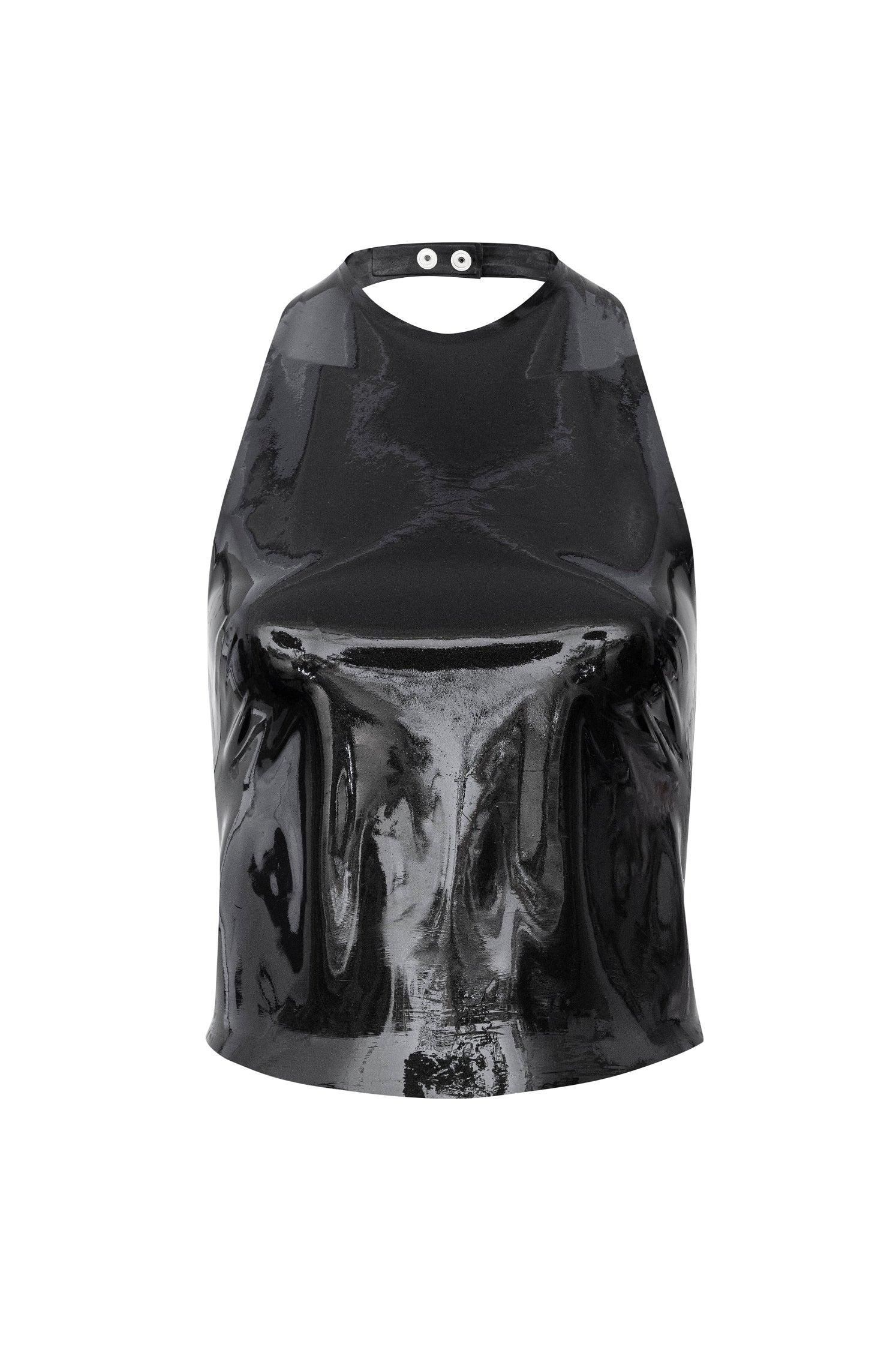 NATALIA TOP - BLACK LATEX Product Image