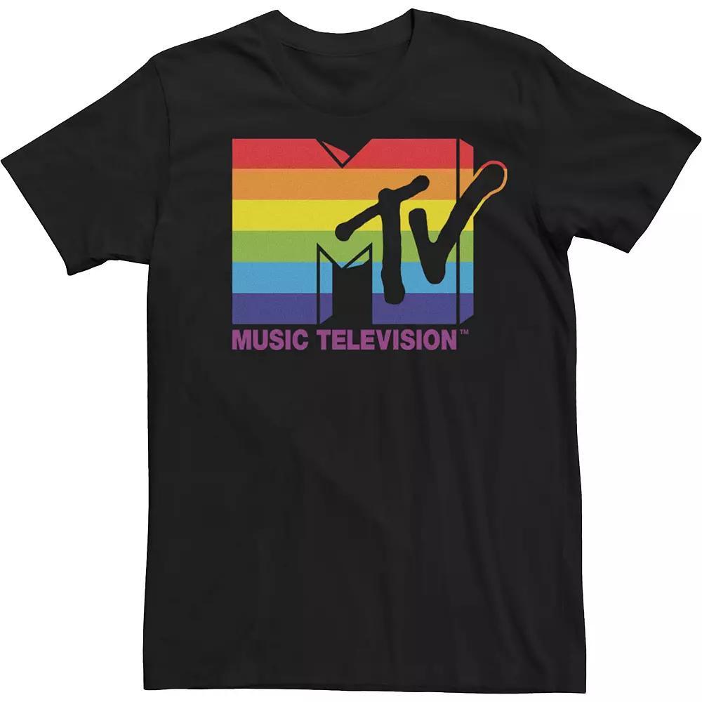 Big & Tall MTV Pride Mtv Logo Tee, Men's, Size: 4XL, Black Product Image