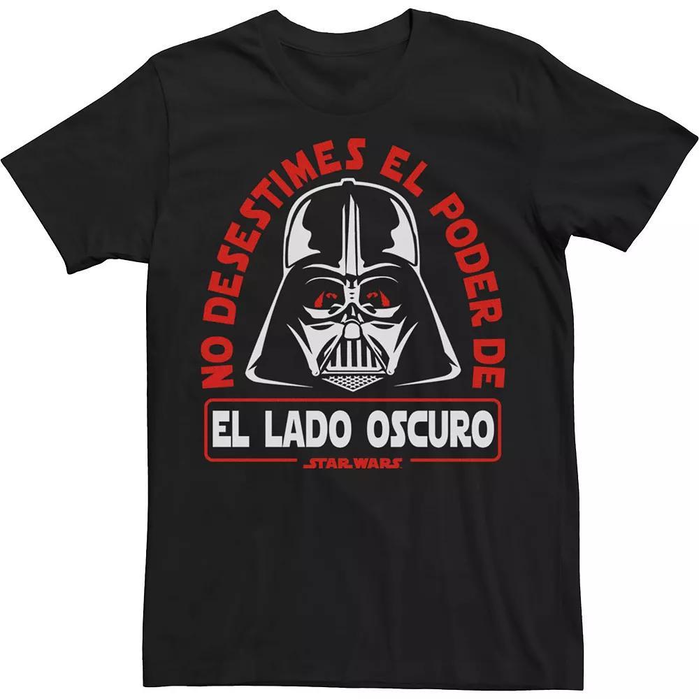 Men's Star Wars No Desestimes El Poder Poder De El Lad Oscuro Tee, Size: 3XL, Black Product Image