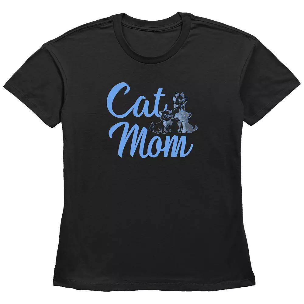 Disney The Aristocats Women's Cat Mom Basic Fit Graphic Tee, Size: Medium, Black Product Image