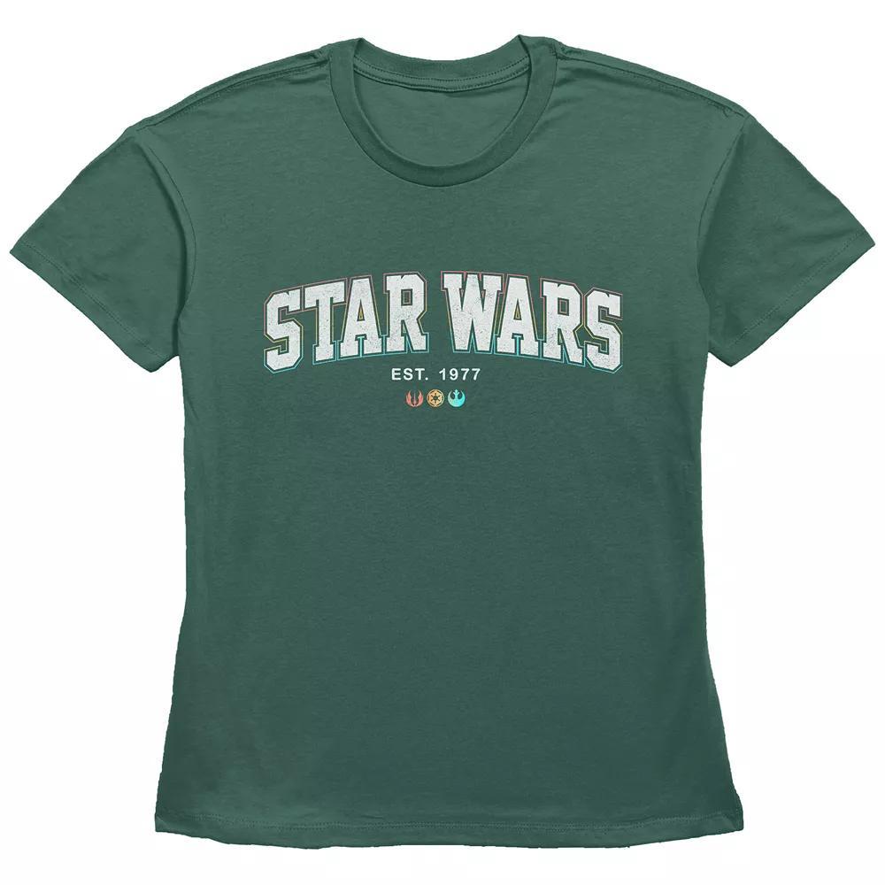 Women's Star Wars Est. 1977 Basic Fit Graphic Tee, Girl's, Size: XXL, Green Product Image