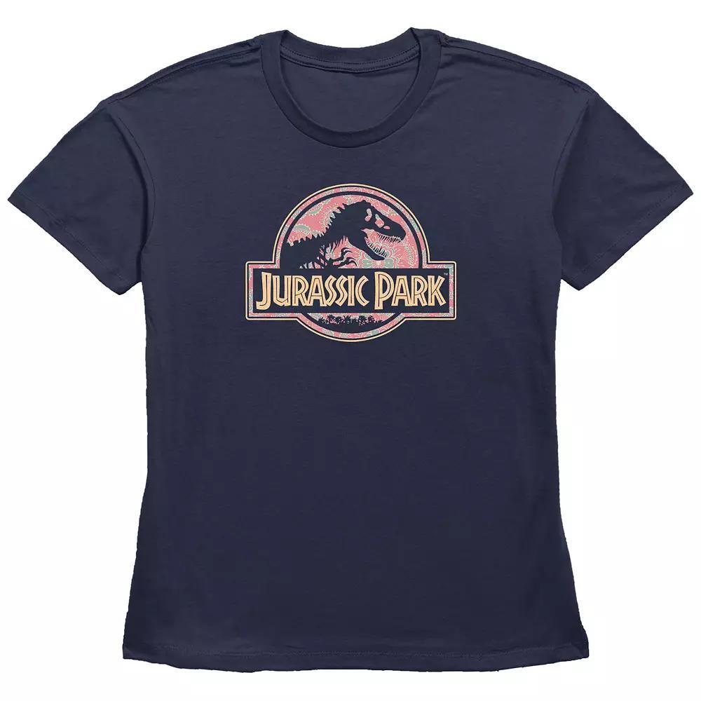 Women's Jurassic Park Floral Mandala Logo Graphic Tee, Girl's, Size: XL, Blue Product Image