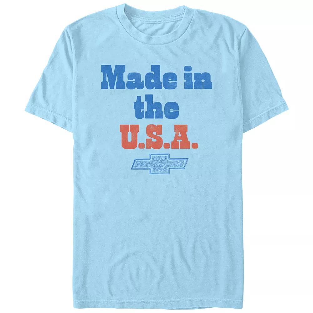 Men's Chevrolet Made In The USA Graphic Tee, Size: Small, Light Blue Product Image