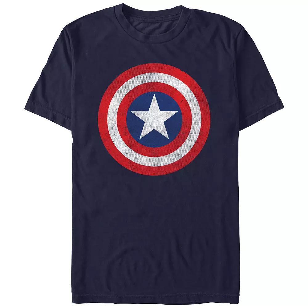 Men's Comfort Colors® Captain America Distressed Shield Graphic Tee, Size: XXL, Blue Product Image