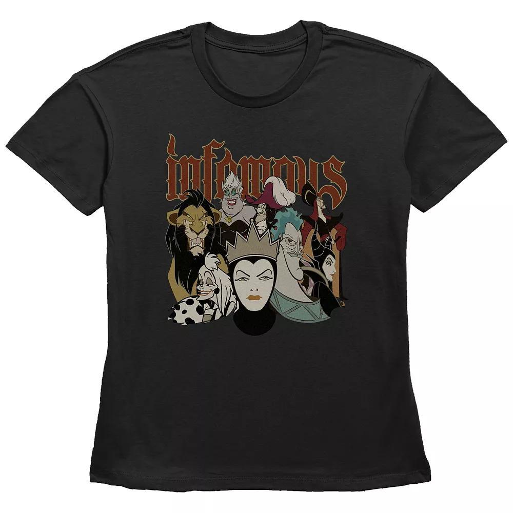 Disney Villains Infamous Characters Women's Graphic Tee, Size: XL, Black Product Image