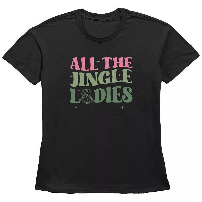Women's All The Jingle Ladies Graphic Tee, Size: XL, Black Product Image
