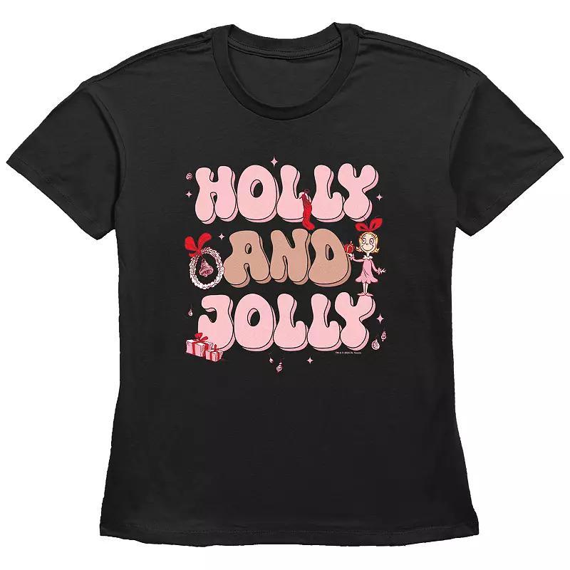 Women's Dr. Seuss Cindy-Lou Who Holly And Jolly Graphic Tee, Size: Medium, Black Product Image