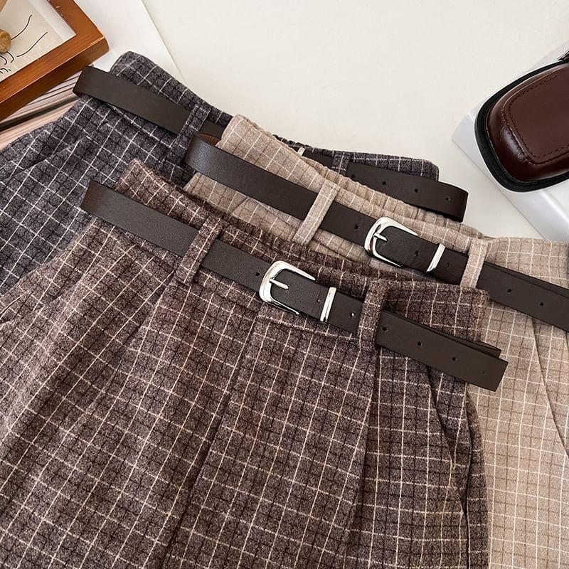 High Waist Plaid Shorts Product Image