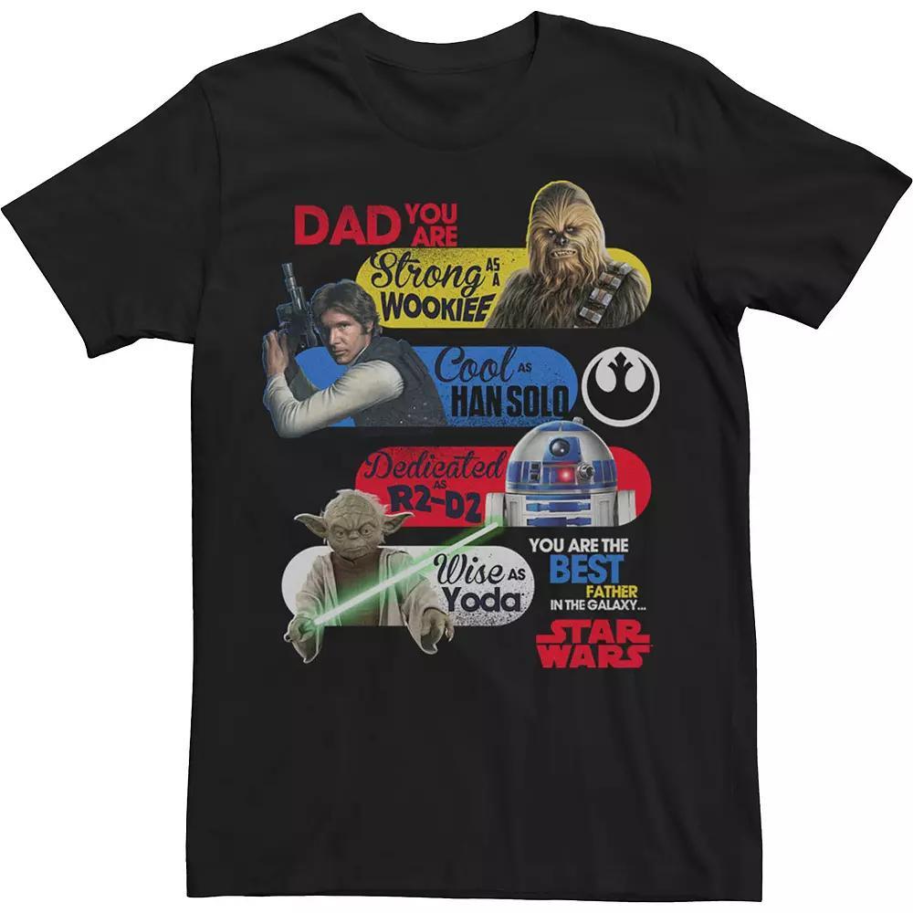 Big & Tall Star Wars Best Father In The Galaxy Tee, Men's, Size: Large Tall, Black Product Image