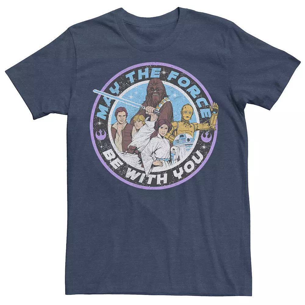 Men's Star Wars Vintage Group Circle Tee, Size: Large, Navy Grey Product Image
