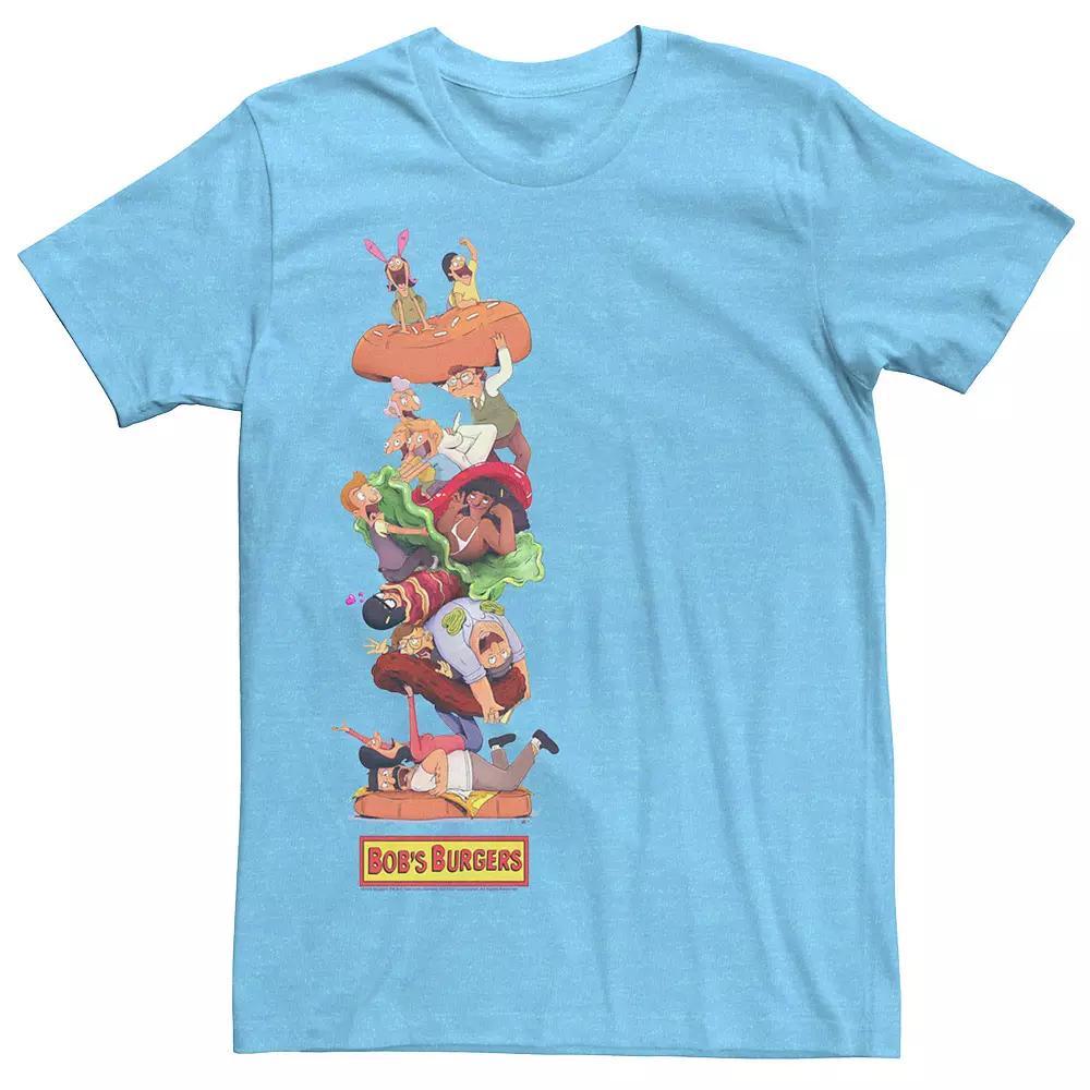 Men's Bobs Burgers Character Stack Painting Tee, Size: Medium, Light Blue Grey Product Image