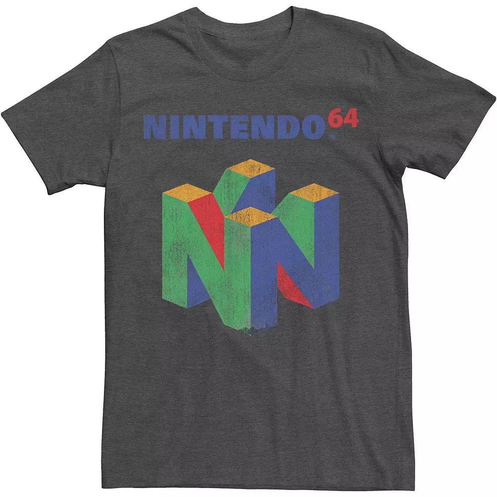 Big & Tall Nintendo Black Copier Logo Vintage Tee, Men's, Size: 5XL, Grey Heather Product Image