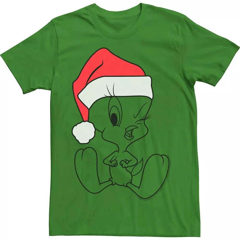 Men's Looney Tunes Christmas Tweety Outline Tee, Size: Small, Kelly Product Image
