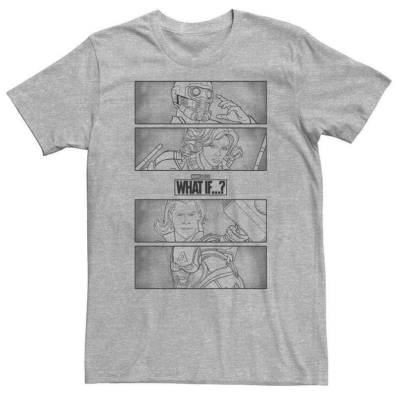 Big & Tall Marvel What If Line Group Panels Tee, Men's, Size: 3XL Tall, Athletic Grey Product Image