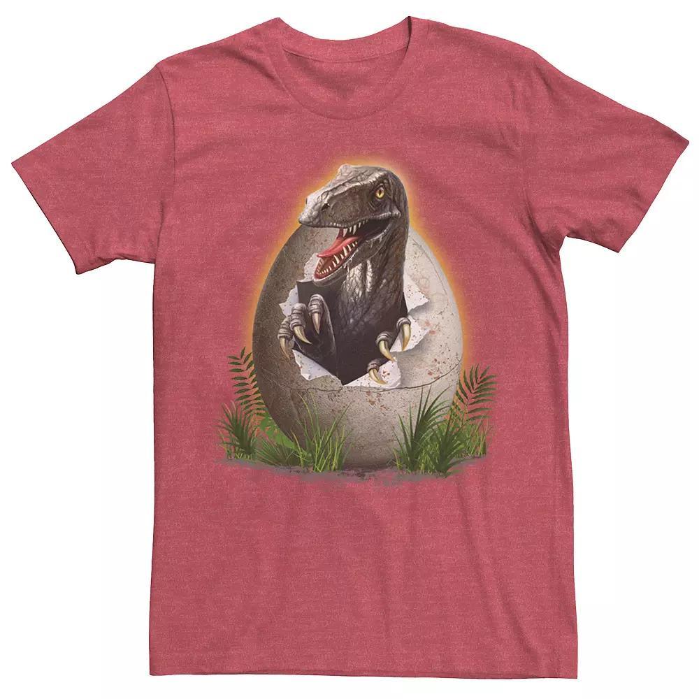 Men's Jurassic Park Raptor Breaking The Egg Graphic Tee, Size: XL, Red Grey Product Image
