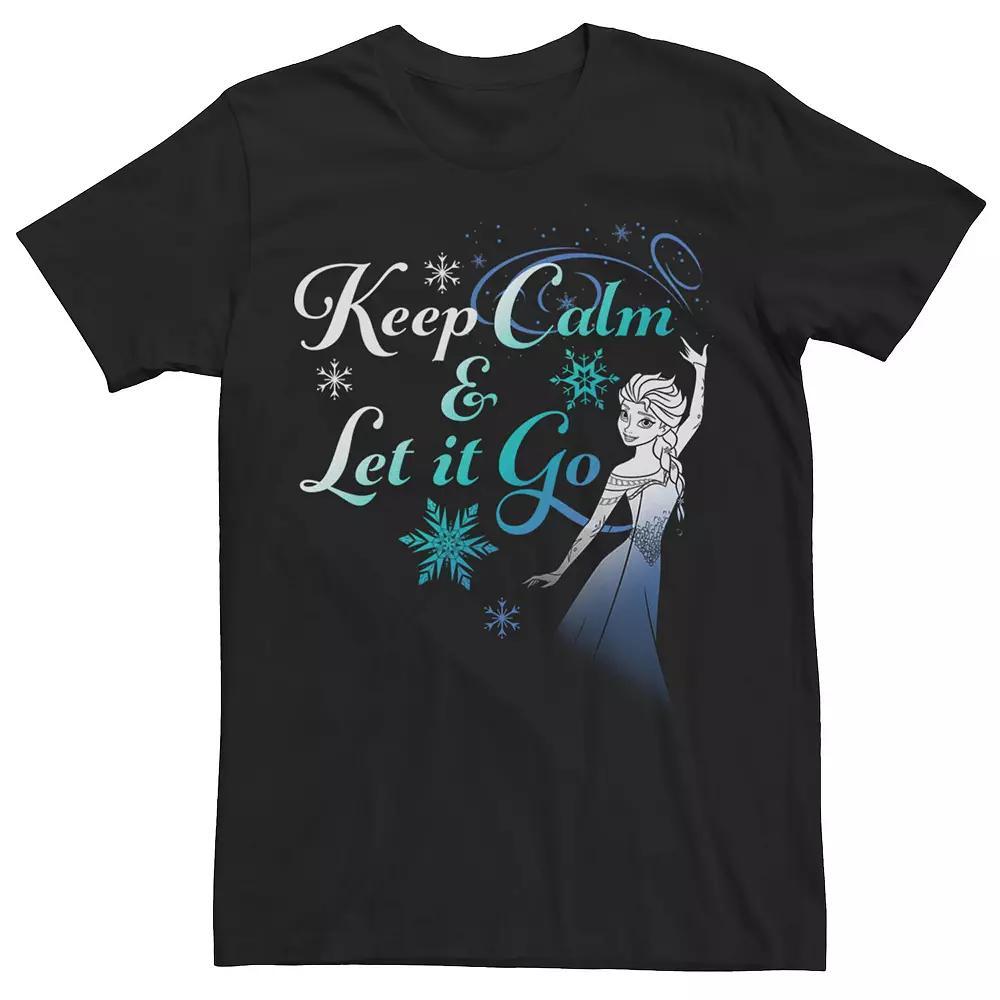 Disney's Frozen Elsa Keep Calm & Let It Go Men's Tee, Size: Medium, Black Product Image